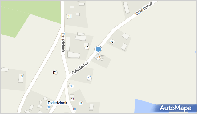 Dziedzinek, Dziedzinek, 23, mapa Dziedzinek