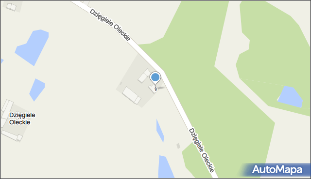 Dzięgiele Oleckie, Dzięgiele Oleckie, 9, mapa Dzięgiele Oleckie