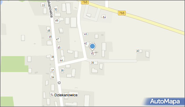 Dziekanowice, Dziekanowice, 41, mapa Dziekanowice