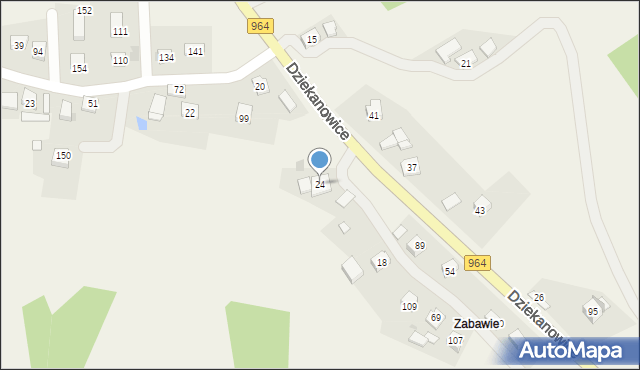 Dziekanowice, Dziekanowice, 24, mapa Dziekanowice