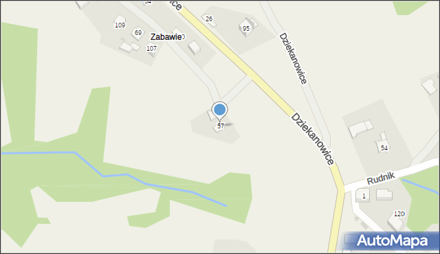 Dziekanowice, Dziekanowice, 57, mapa Dziekanowice