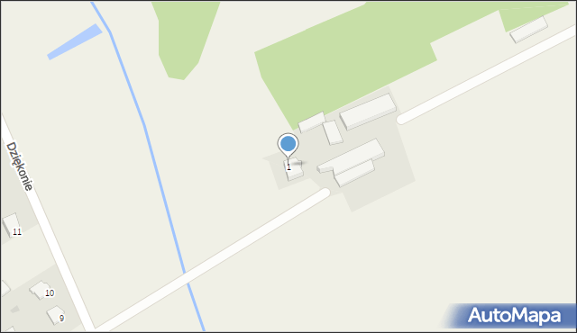 Dziękonie, Dziękonie, 1, mapa Dziękonie
