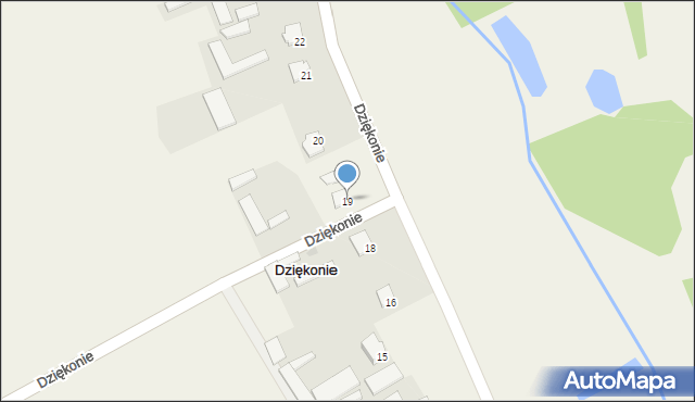 Dziękonie, Dziękonie, 19, mapa Dziękonie