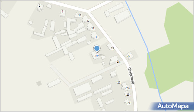 Dziękonie, Dziękonie, 29A, mapa Dziękonie