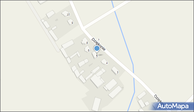 Dziękonie, Dziękonie, 5, mapa Dziękonie