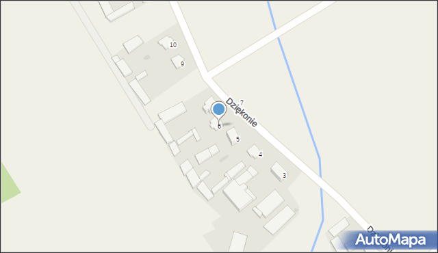 Dziękonie, Dziękonie, 6, mapa Dziękonie