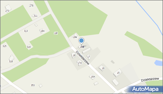 Dziektarzew, Dziektarzew, 18B, mapa Dziektarzew
