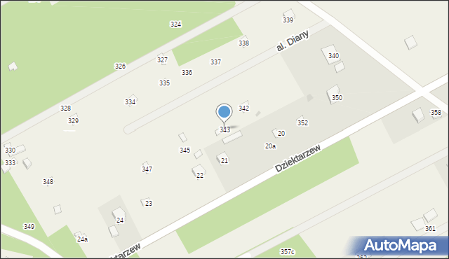 Dziektarzew, Dziektarzew, 343, mapa Dziektarzew