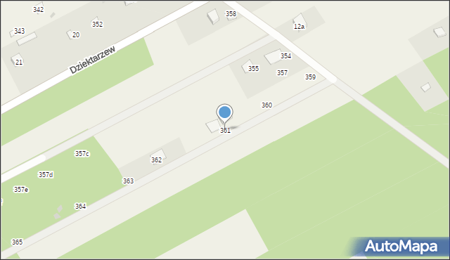 Dziektarzew, Dziektarzew, 361, mapa Dziektarzew