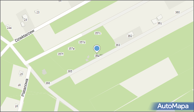 Dziektarzew, Dziektarzew, 364, mapa Dziektarzew
