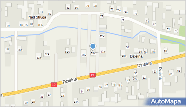 Dzielna, Dzielna, 78a, mapa Dzielna