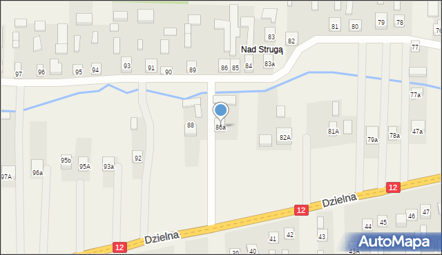 Dzielna, Dzielna, 86a, mapa Dzielna