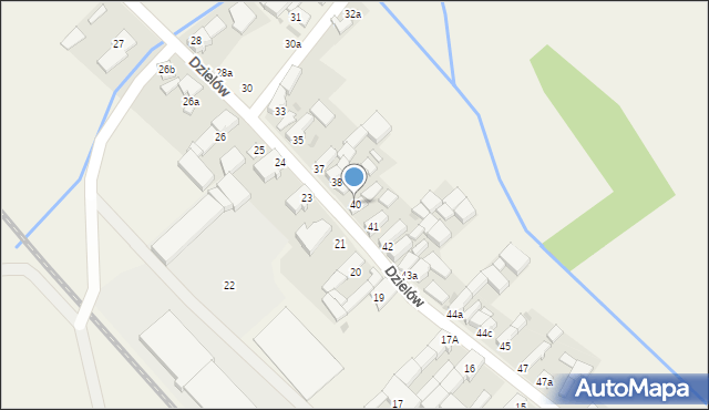 Dzielów, Dzielów, 40, mapa Dzielów