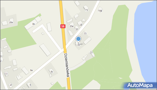 Dziemianówka, Dziemianówka, 22, mapa Dziemianówka