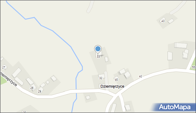 Dziemięrzyce, Dziemięrzyce, 33, mapa Dziemięrzyce