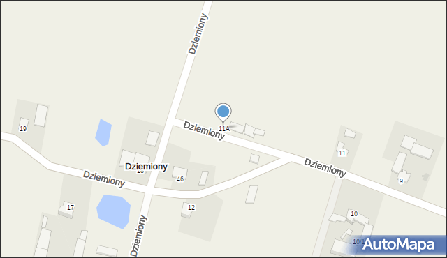 Dziemiony, Dziemiony, 11A, mapa Dziemiony