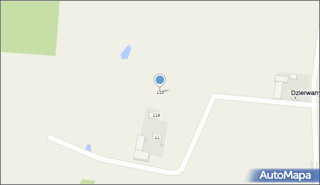 Dzierwany, Dzierwany, 11b, mapa Dzierwany