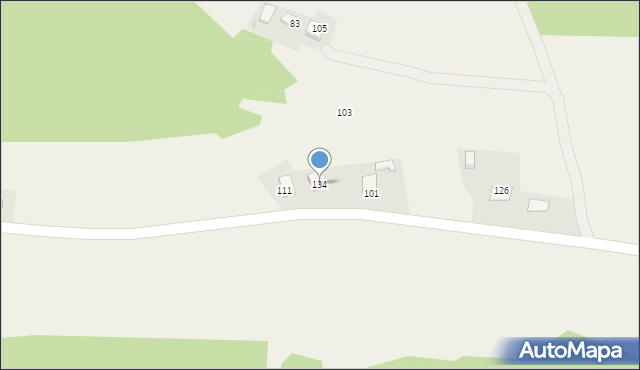 Dzierżaniny, Dzierżaniny, 134, mapa Dzierżaniny