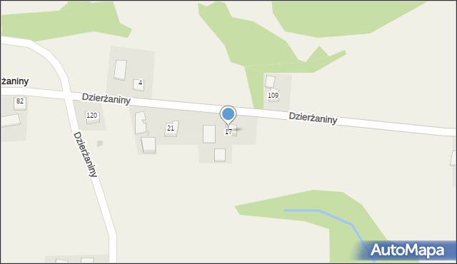 Dzierżaniny, Dzierżaniny, 17, mapa Dzierżaniny