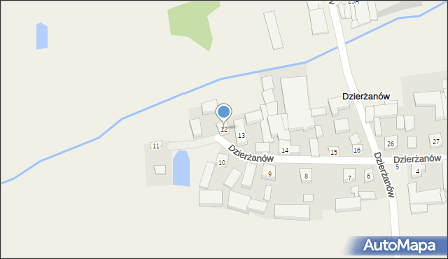 Dzierżanów, Dzierżanów, 12, mapa Dzierżanów