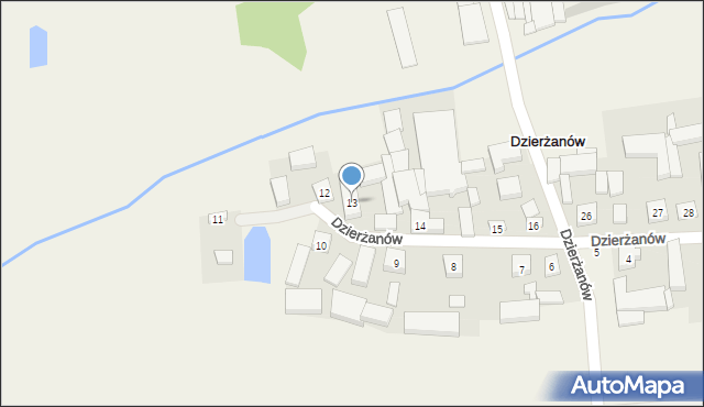 Dzierżanów, Dzierżanów, 13, mapa Dzierżanów