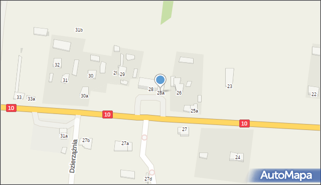 Dzierzążnia, Dzierzążnia, 28a, mapa Dzierzążnia