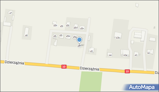 Dzierzążnia, Dzierzążnia, 45f, mapa Dzierzążnia