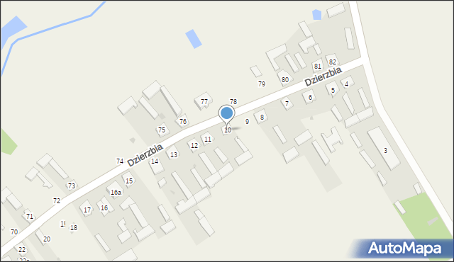 Dzierzbia, Dzierzbia, 10, mapa Dzierzbia