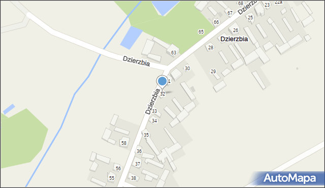 Dzierzbia, Dzierzbia, 32, mapa Dzierzbia