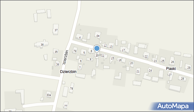 Dzierzbin, Dzierzbin, 10, mapa Dzierzbin