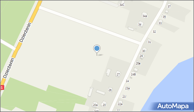 Dzierżenin, Dzierżenin, 27a, mapa Dzierżenin