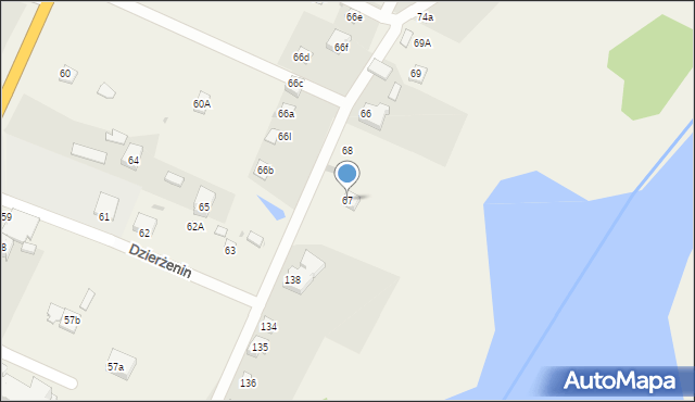 Dzierżenin, Dzierżenin, 67, mapa Dzierżenin