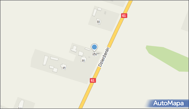 Dzierżenin, Dzierżenin, 85b, mapa Dzierżenin