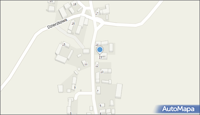 Dzierzkowa, Dzierzkowa, 13, mapa Dzierzkowa