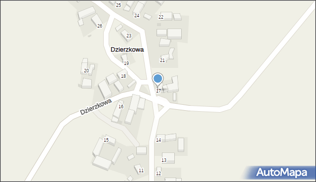 Dzierzkowa, Dzierzkowa, 17, mapa Dzierzkowa