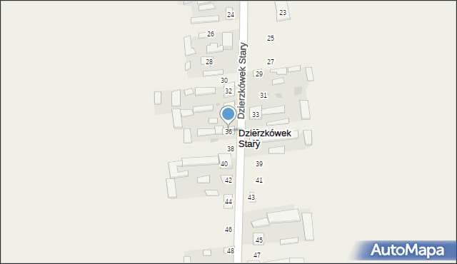 Dzierzkówek Stary, Dzierzkówek Stary, 36, mapa Dzierzkówek Stary