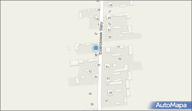 Dzierzkówek Stary, Dzierzkówek Stary, 58, mapa Dzierzkówek Stary