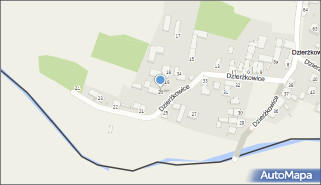 Dzierżkowice, Dzierżkowice, 20, mapa Dzierżkowice