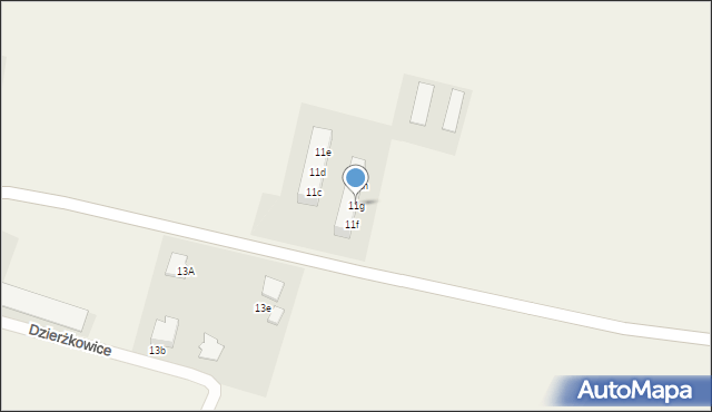 Dzierżkowice, Dzierżkowice, 11g, mapa Dzierżkowice