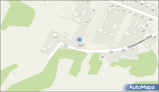 Dzierzkowice-Góry, Dzierzkowice-Góry, 100, mapa Dzierzkowice-Góry