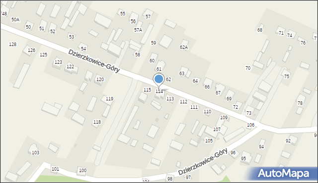 Dzierzkowice-Góry, Dzierzkowice-Góry, 114, mapa Dzierzkowice-Góry