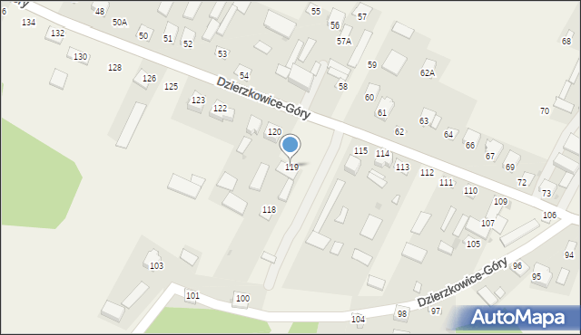 Dzierzkowice-Góry, Dzierzkowice-Góry, 119, mapa Dzierzkowice-Góry