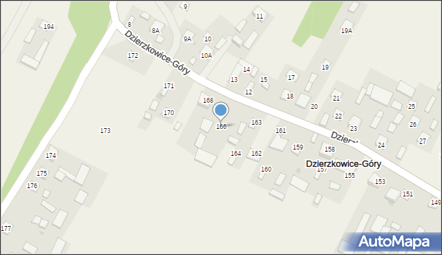 Dzierzkowice-Góry, Dzierzkowice-Góry, 166, mapa Dzierzkowice-Góry