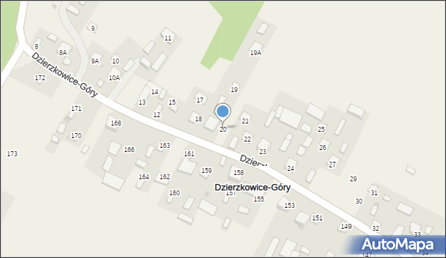 Dzierzkowice-Góry, Dzierzkowice-Góry, 20, mapa Dzierzkowice-Góry