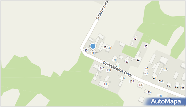 Dzierzkowice-Góry, Dzierzkowice-Góry, 36, mapa Dzierzkowice-Góry