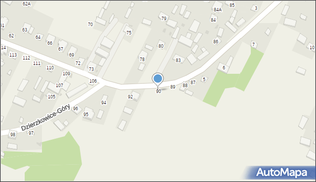 Dzierzkowice-Góry, Dzierzkowice-Góry, 90, mapa Dzierzkowice-Góry