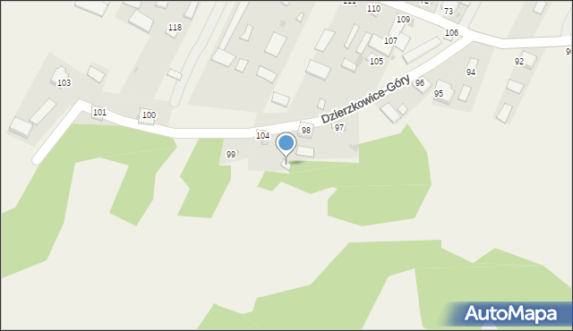 Dzierzkowice-Góry, Dzierzkowice-Góry, 98a, mapa Dzierzkowice-Góry