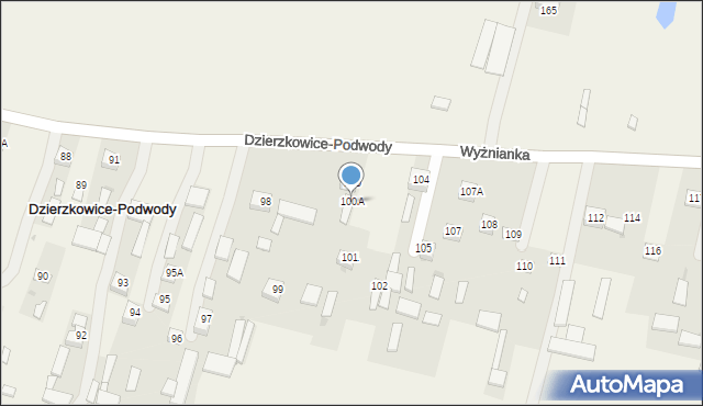 Dzierzkowice-Podwody, Dzierzkowice-Podwody, 100A, mapa Dzierzkowice-Podwody