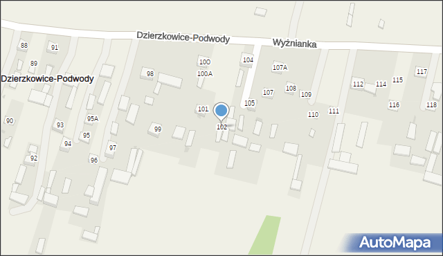 Dzierzkowice-Podwody, Dzierzkowice-Podwody, 102, mapa Dzierzkowice-Podwody