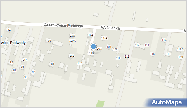 Dzierzkowice-Podwody, Dzierzkowice-Podwody, 106, mapa Dzierzkowice-Podwody